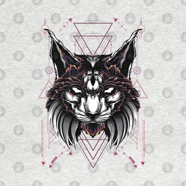 Lynx cat sacred geometry by secondsyndicate